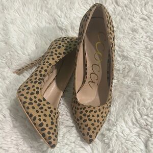 CCOCCI Women's Leopard Print Heels